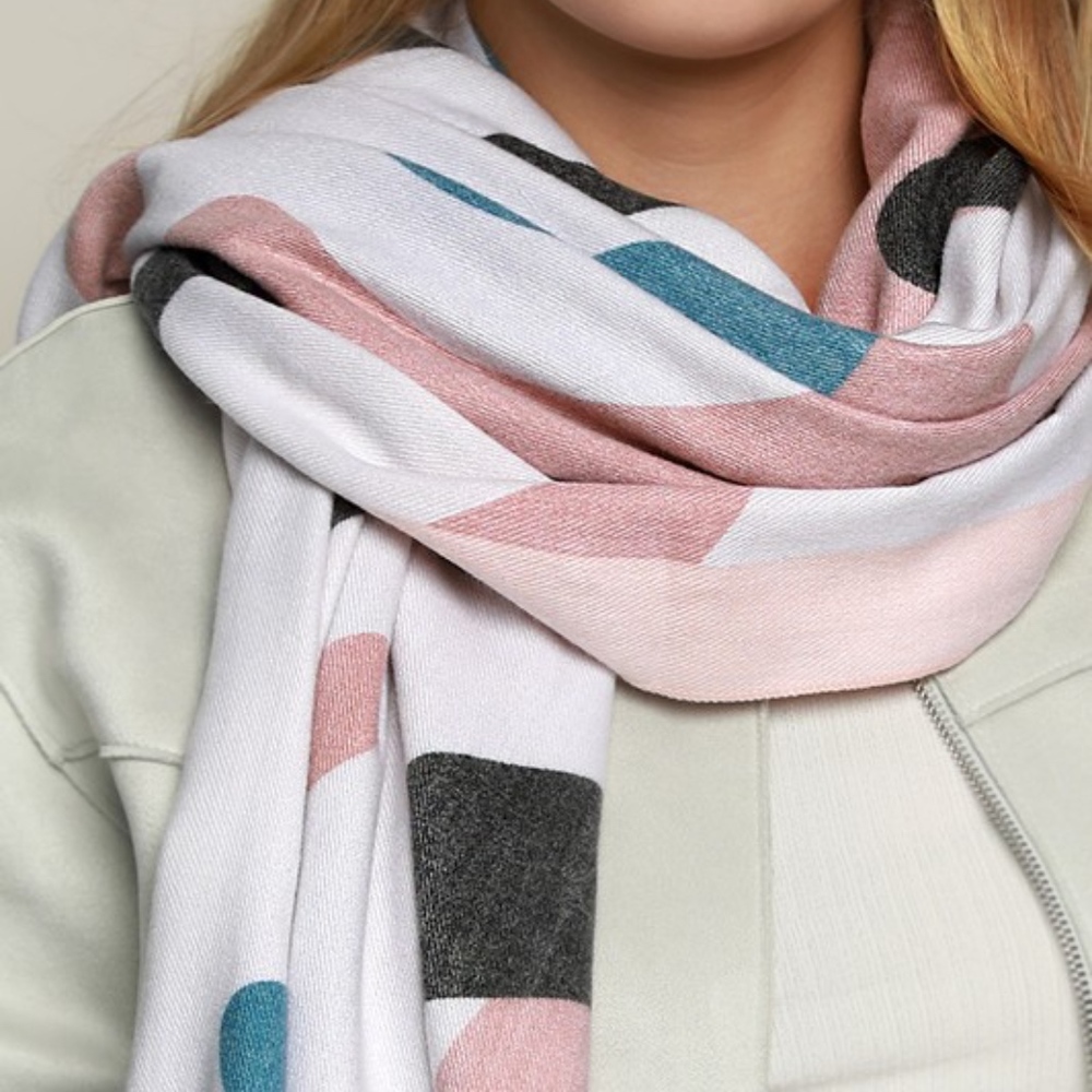 Blush Camo Print Woven Oblong Scarf - Picture 4 of 5